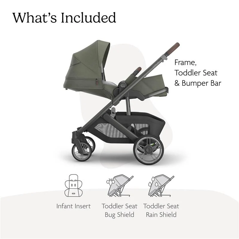 Uppababy - Cruz V3 Stroller, Evelyn (Meadow Green/Graphite Frame/Chestnut Leather) - Image 2