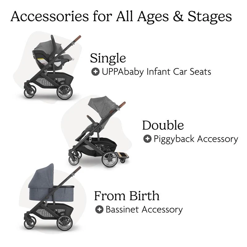Uppababy - Cruz V3 Stroller, Julian (Dusty Blue Mélange/Carbon Frame/Chestnut Leather) - Image 6