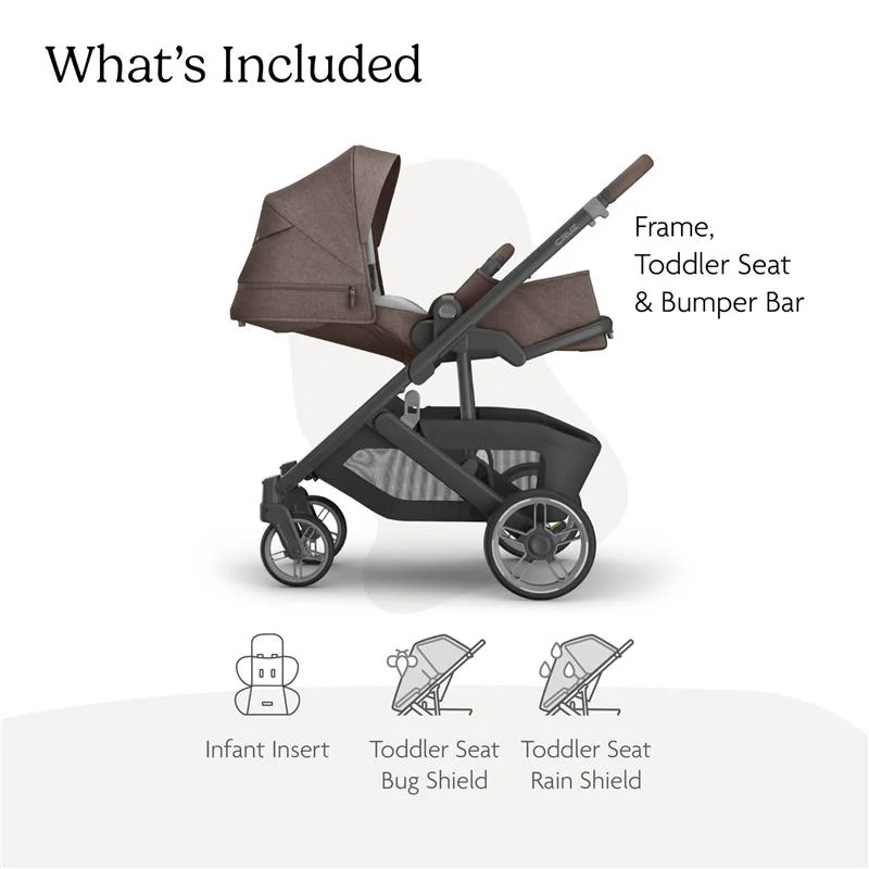 Uppababy - Cruz V3 Stroller, Owen (Mocha Mélange/Carbon Frame/Chestnut Leather) - Image 2