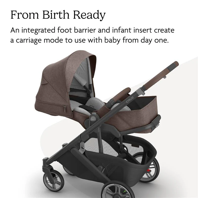Uppababy - Cruz V3 Stroller, Owen (Mocha Mélange/Carbon Frame/Chestnut Leather) - Image 4