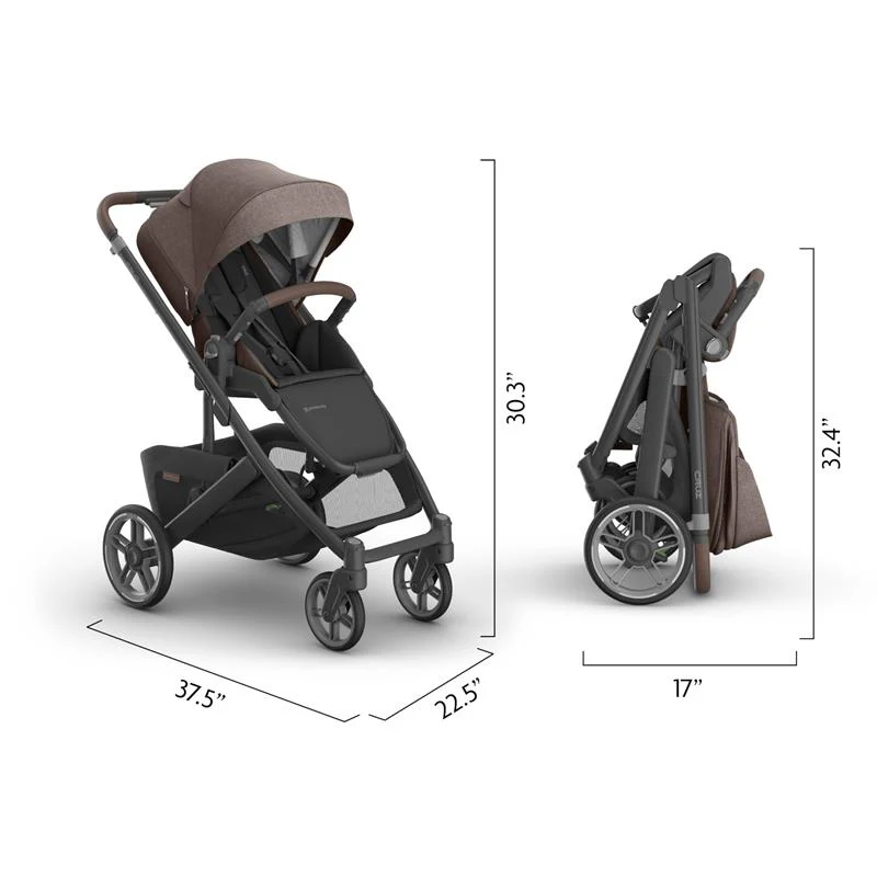 Uppababy - Cruz V3 Stroller, Owen (Mocha Mélange/Carbon Frame/Chestnut Leather) - Image 7
