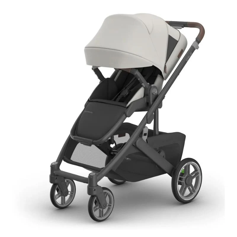 Uppababy - Cruz V3 Stroller Savannah (Pearl Gray Jacquard/Carbon Frame/Chestnut Leather) - Image 3