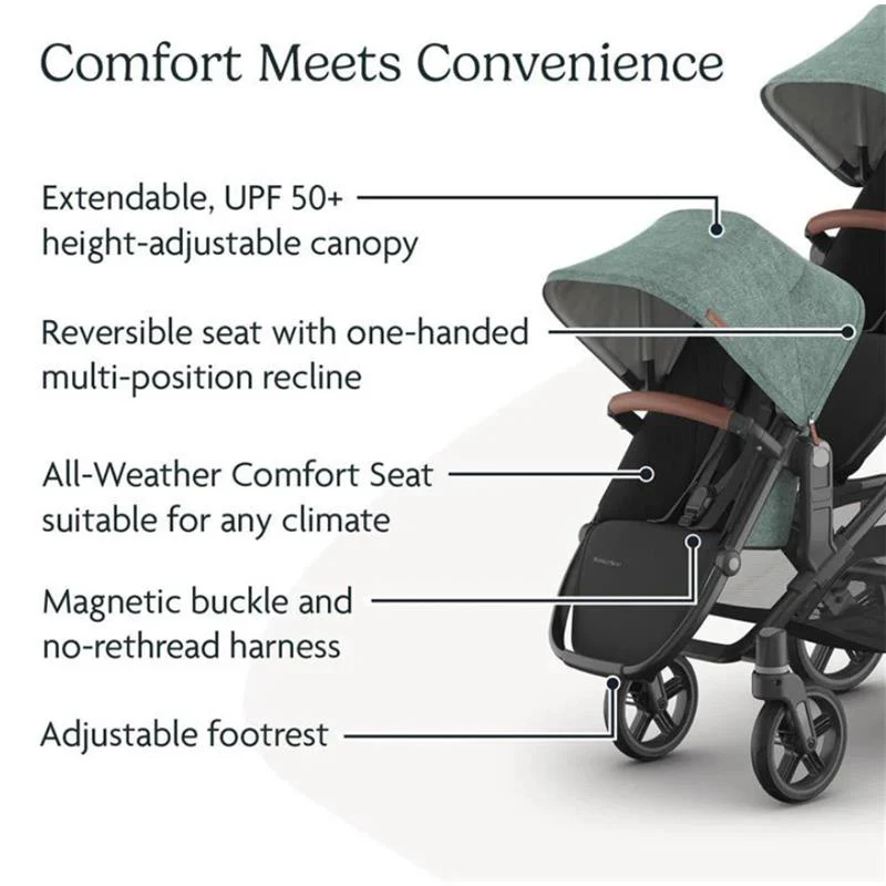 Uppababy - Gwen Vista V3 Stroller | Gwen Rumbleseat | Upper Adapters - Image 8