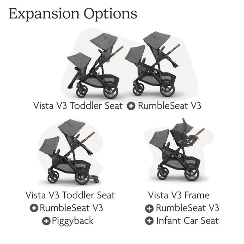 Uppababy - Jake Vista V3 Stroller | Jake Rumbleseat | Upper Adapters - Image 9