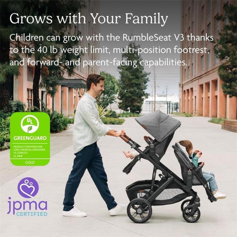 Uppababy - Kenzi Vista V3 Stroller | Kenzi Rumbleseat | Upper Adapters - Image 11