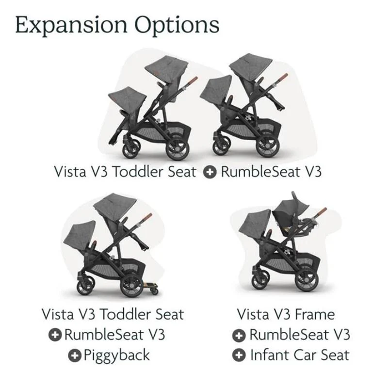 Uppababy - Kenzi Vista V3 Stroller | Kenzi Rumbleseat | Upper Adapters - Image 9