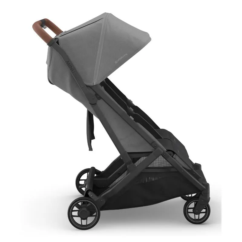 Uppababy - Minu Duo Side By Side Compact Double Stroller, Greyson (Charcoal Mélange/Carbon Frame/Saddle Leather) - Image 4