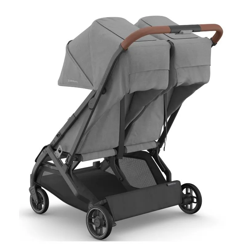Uppababy - Minu Duo Side By Side Compact Double Stroller, Greyson (Charcoal Mélange/Carbon Frame/Saddle Leather) - Image 8