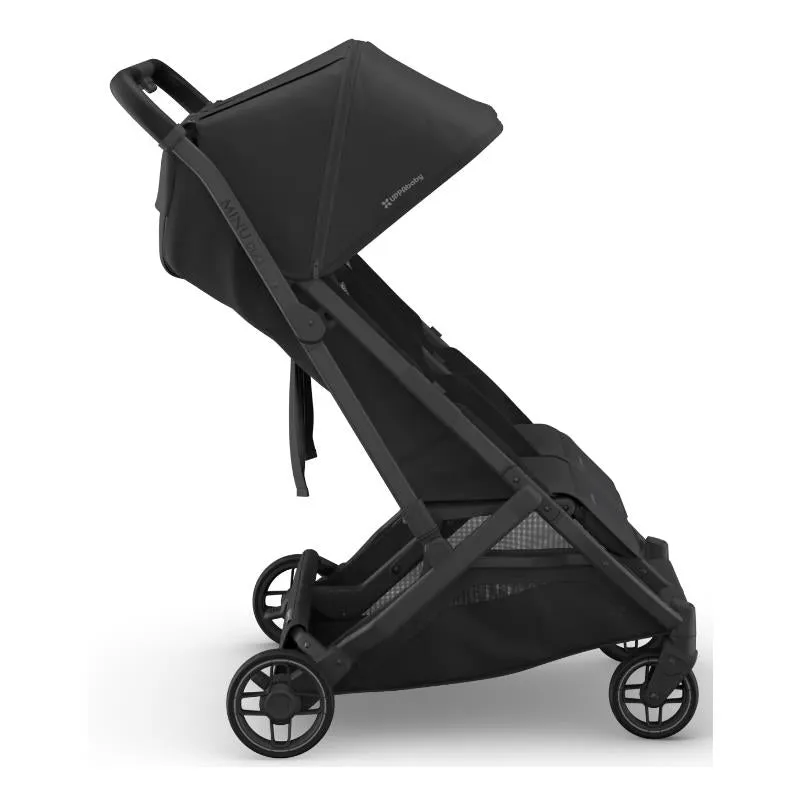 Uppababy - Minu Duo Side By Side Compact Double Stroller, Jake (Charcoal/Carbon Frame/Black Leather) - Image 3