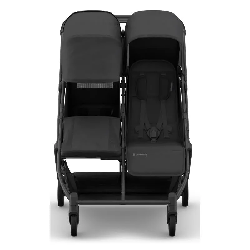 Uppababy - Minu Duo Side By Side Compact Double Stroller, Jake (Charcoal/Carbon Frame/Black Leather) - Image 4