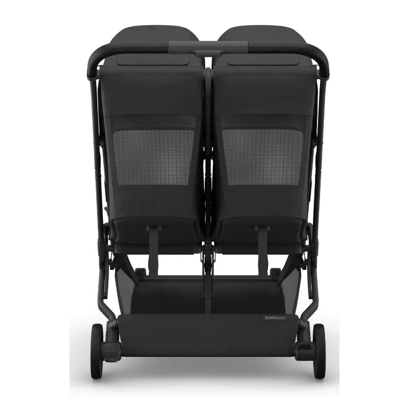 Uppababy - Minu Duo Side By Side Compact Double Stroller, Jake (Charcoal/Carbon Frame/Black Leather) - Image 5