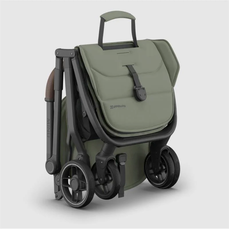 Uppababy Minu V3 Compact Stroller, Evelyn, Meadow Green | Carbon Frame | Chestnut Leather - Image 9