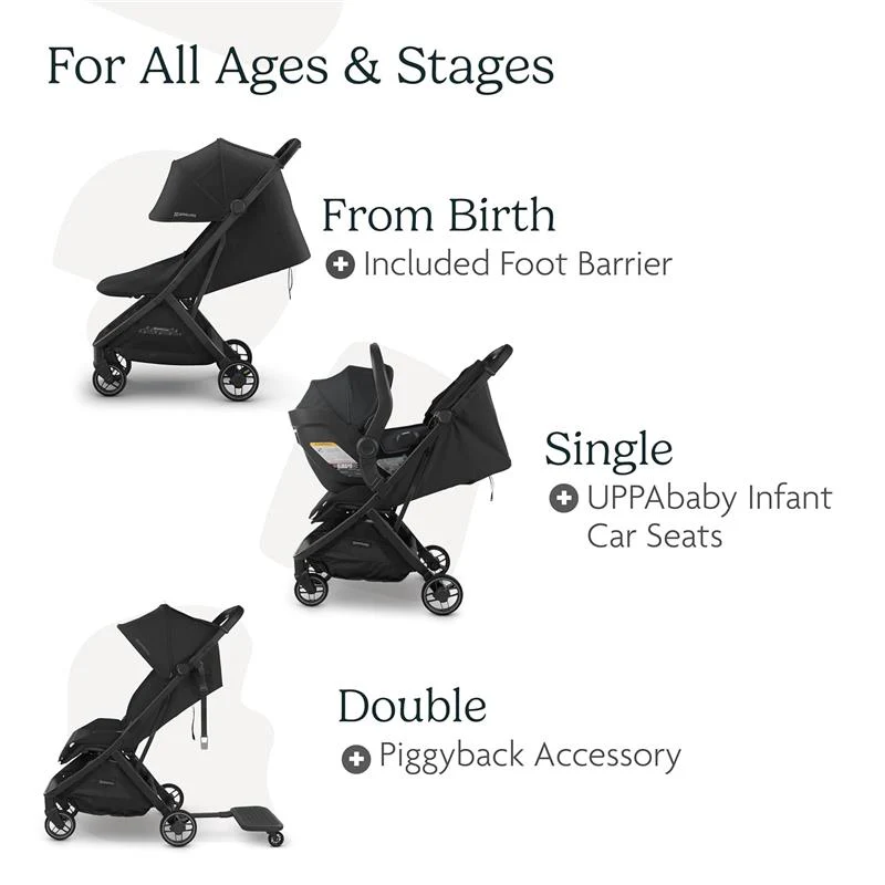 Uppababy - Minu V3 Compact Stroller, Savannah (Pearl Gray Melange/Carbon Frame/Chestnut Leather) - Image 5
