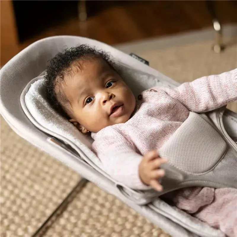 Uppababy - Mira 2-In-1 Bouncer And Seat, Charlie - Sand Mélange | Silver Frame | Birch Wood - Image 2