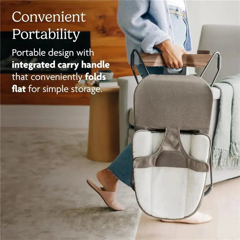 Uppababy - Mira 2-In-1 Bouncer And Seat, Charlie - Sand Mélange | Silver Frame | Birch Wood - Image 7