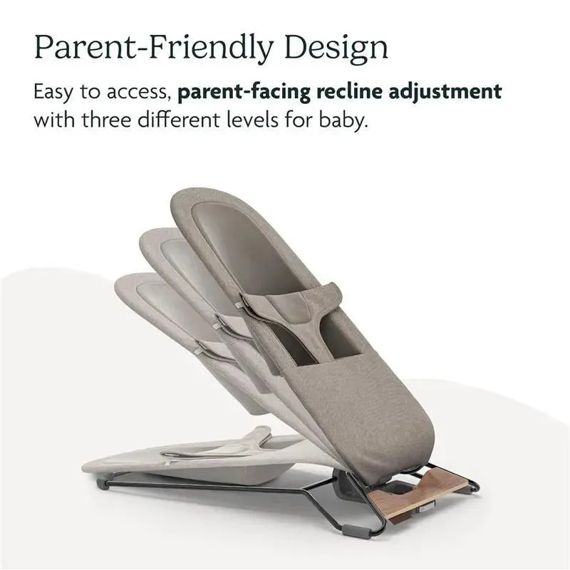 Uppababy - Mira 2-In-1 Bouncer And Seat, Charlie - Sand Mélange | Silver Frame | Birch Wood - Image 8