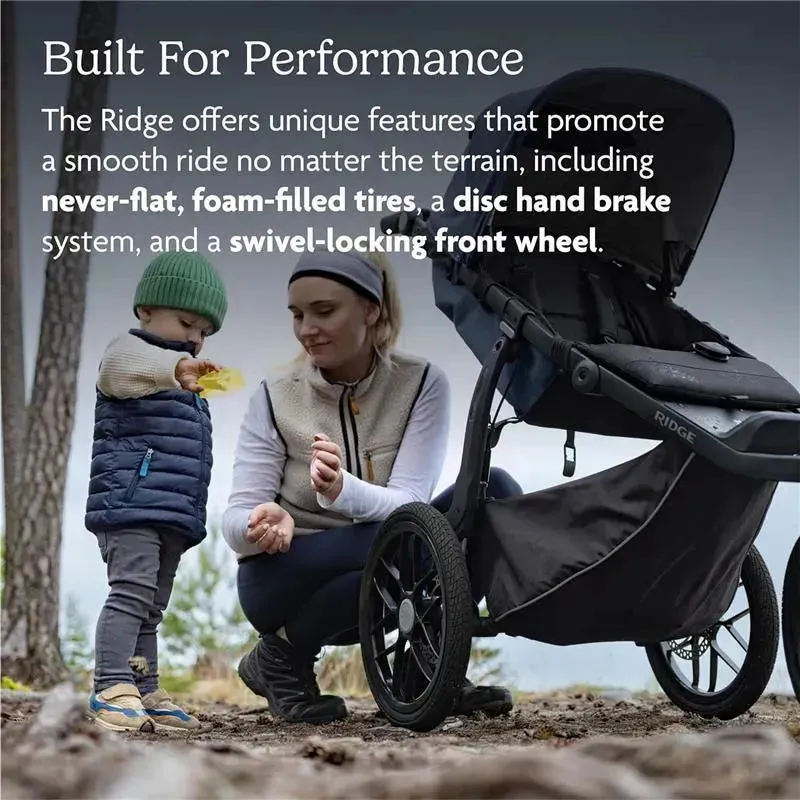 Uppababy - Ridge Jogging Stroller, Theo (Dark Taupe/Carbon Frame) - Image 4