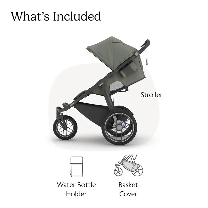 UPPAbaby Ridge V2 Jogging Stroller, Evelyn (Meadow Green/Carbon Frame) - Image 2