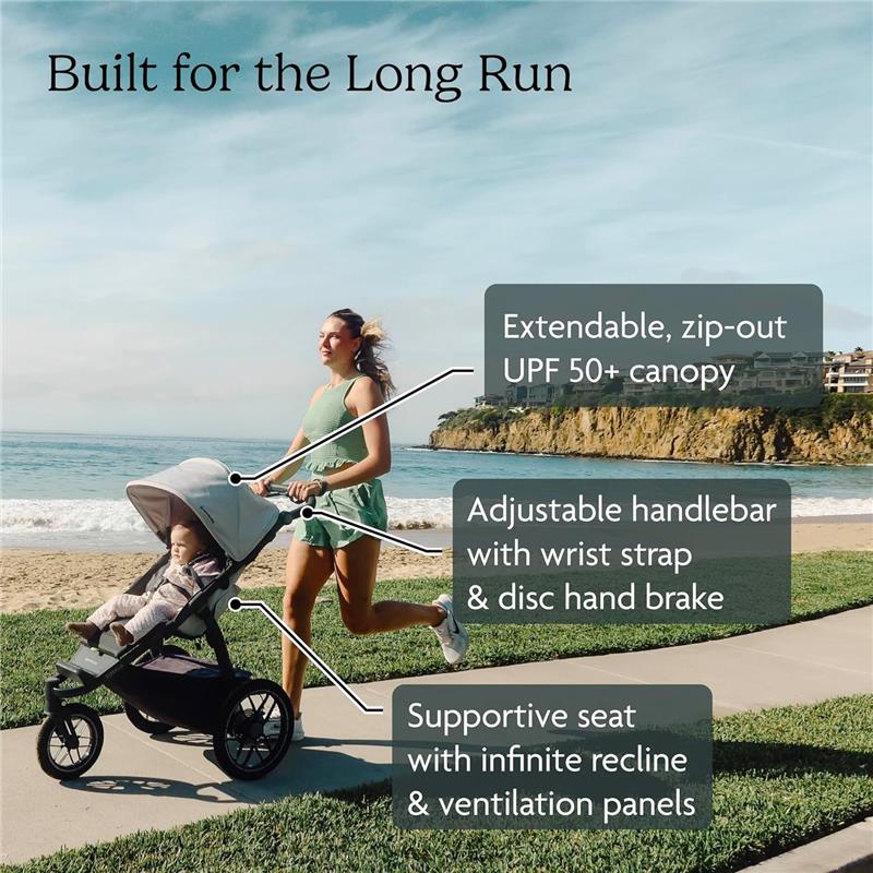 UPPAbaby Ridge V2 Jogging Stroller, James (Black/Carbon Frame) - Image 6