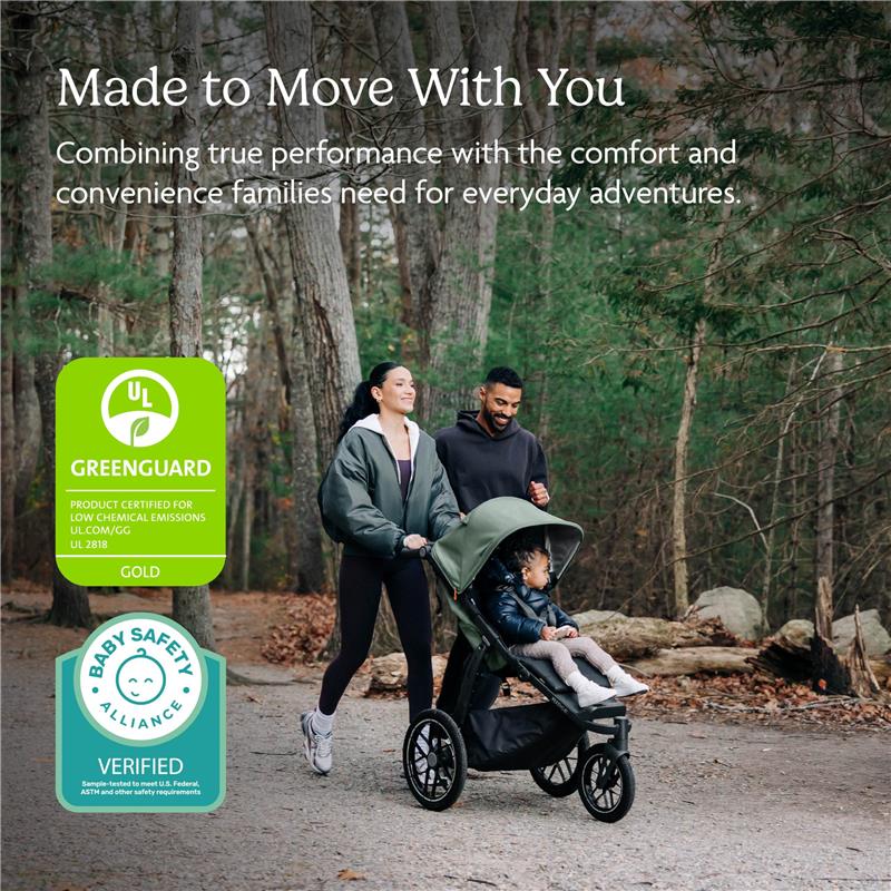 UPPAbaby Ridge V2 Jogging Stroller, Savannah (Pearl Grey | Carbon Frame) - Image 2