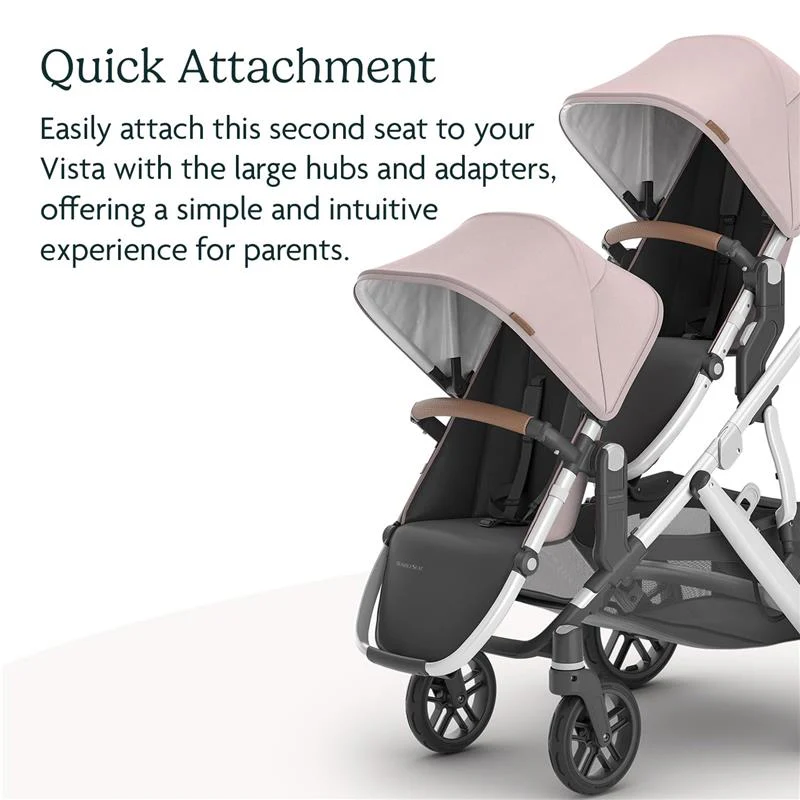 UPPAbaby - RumbleSeat V2+ Alice - Dusty Pink | Silver Frame | Saddle Leather - Image 4