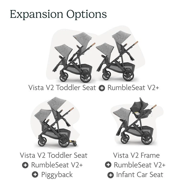 UPPAbaby - RumbleSeat V2+ Alice - Dusty Pink | Silver Frame | Saddle Leather - Image 6