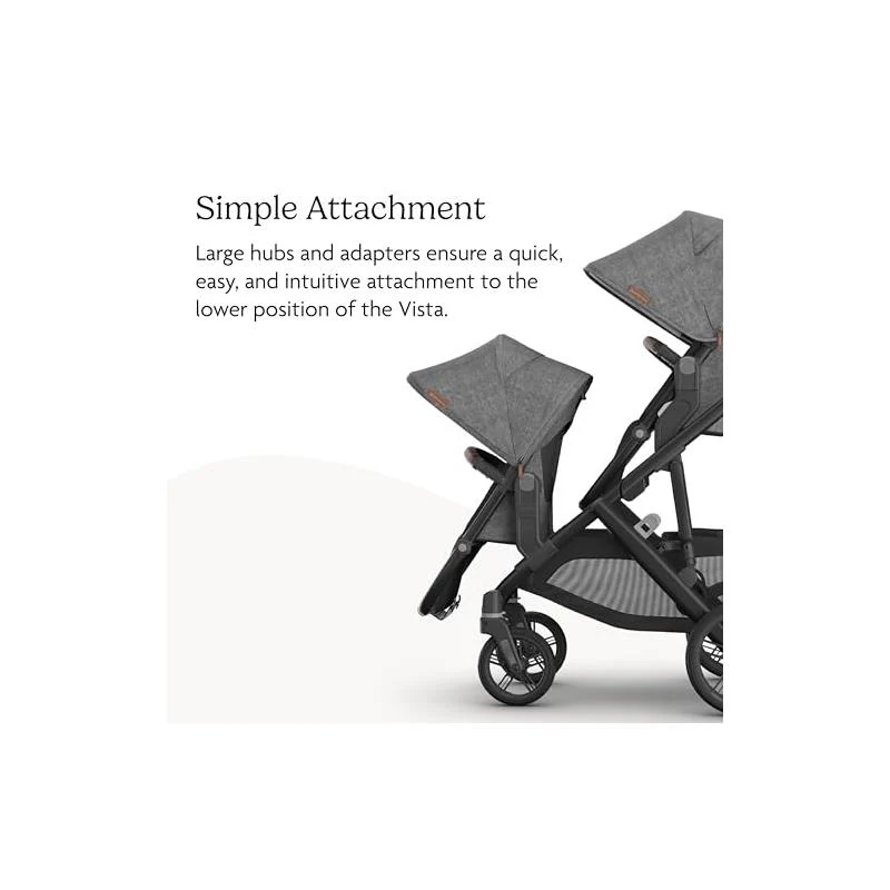 Uppababy - Rumbleseat V3, Julian (Dusty Blue Mélange/Carbon Frame/Chestnut Leather) - Image 2