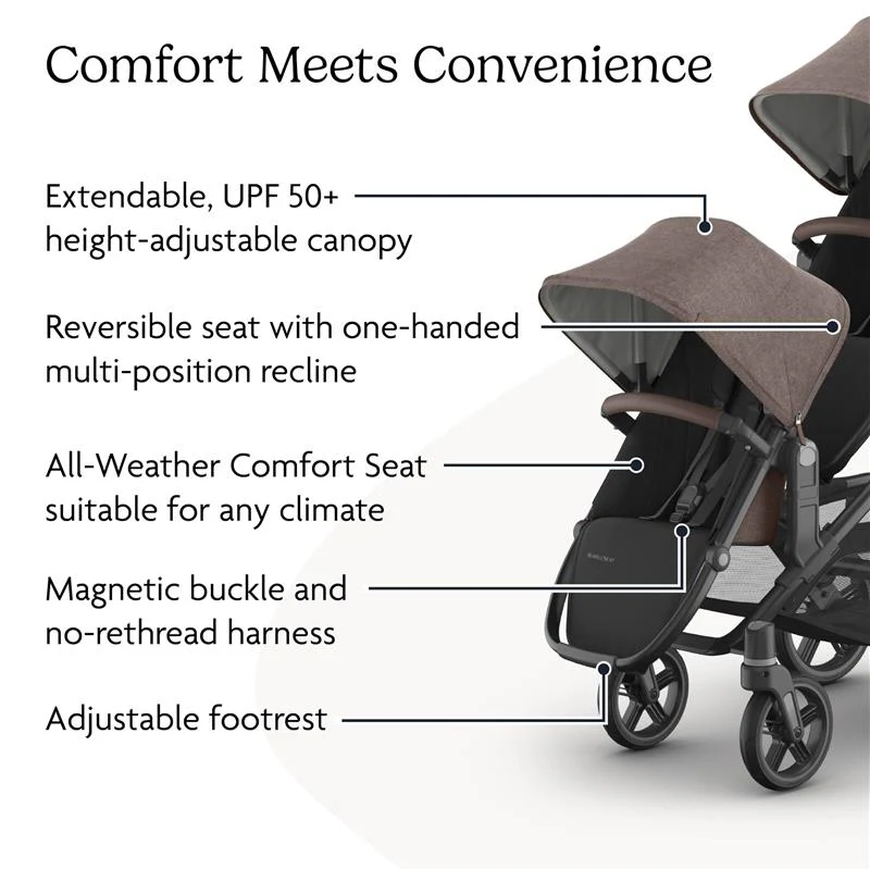 Uppababy - Rumbleseat V3, Owen (Mocha Mélange/Carbon Frame/Chestnut Leather) - Image 5
