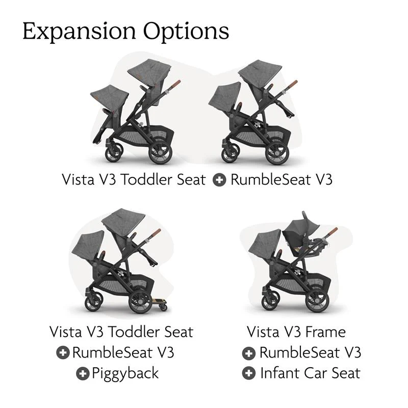 Uppababy - Rumbleseat V3, Owen (Mocha Mélange/Carbon Frame/Chestnut Leather) - Image 6