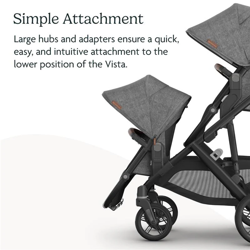 Uppababy - Rumbleseat V3 Second Lower Seat, Declan (Oat Mélange/Silver Frame/Chestnut Leather) - Image 4