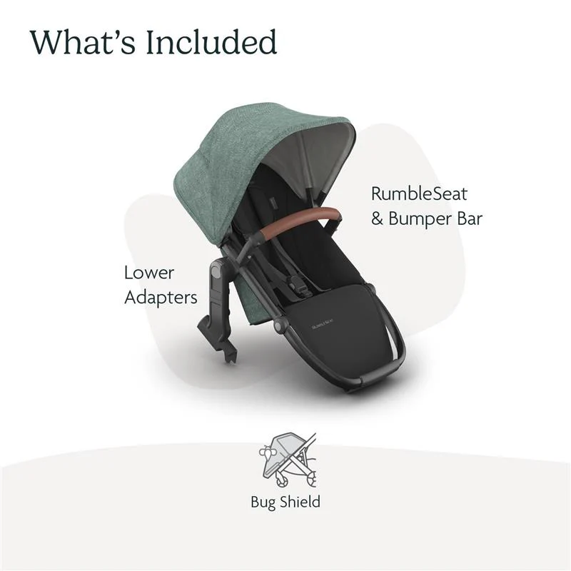 Uppababy - Rumbleseat V3 Second Lower Seat, Green (Mélange/Carbon Frame/Saddle Leather) - Image 6