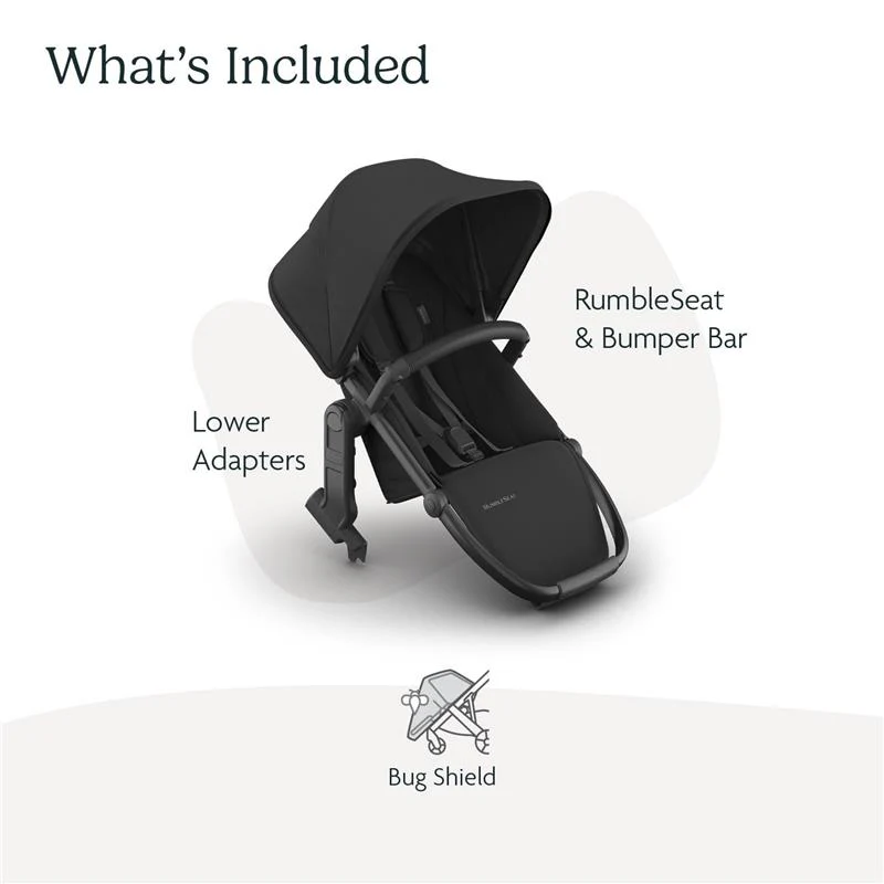 Uppababy - Rumbleseat V3 Second Lower Seat, Jake (Charcoal/Carbon Frame/Black Leather) - Image 3