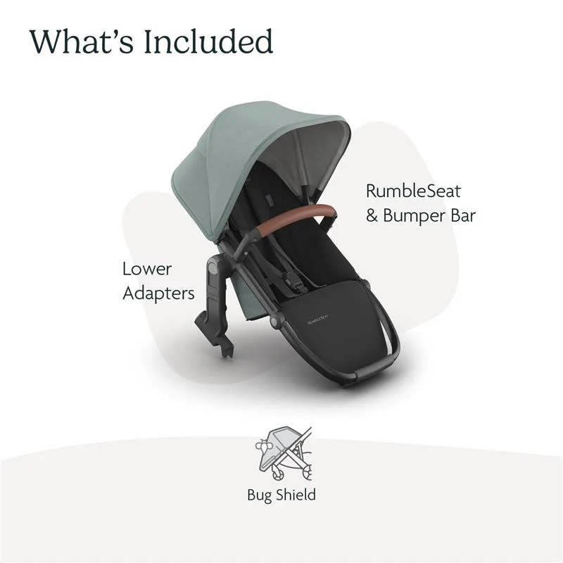 Uppababy - Rumbleseat V3 Second Lower Seat, Kenzi (Mystic Aqua/Carbon Frame/Saddle Leather) - Image 3