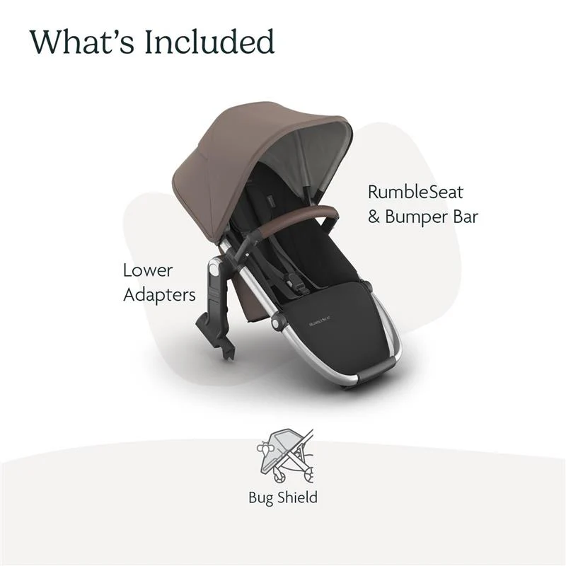 Uppababy - Rumbleseat V3 Second Lower Seat, Theo (Dark Taupe/Silver Frame/Chestnut Leather) - Image 2
