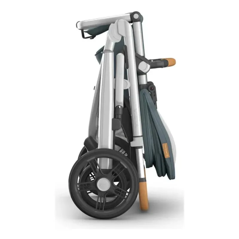 Uppababy - Vista V3 Stroller, Callum (Stone Blue/Silver Frame/Sand Leather) - Image 5