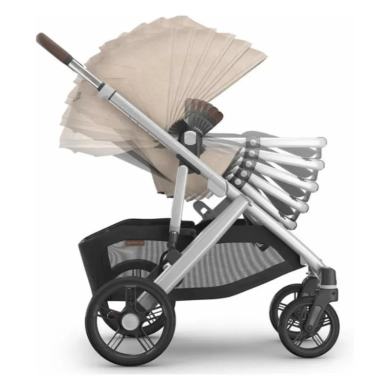 Uppababy - Vista V3 Stroller, Declan (Oat Mélange/Silver Frame/Chestnut Leather) - Image 5