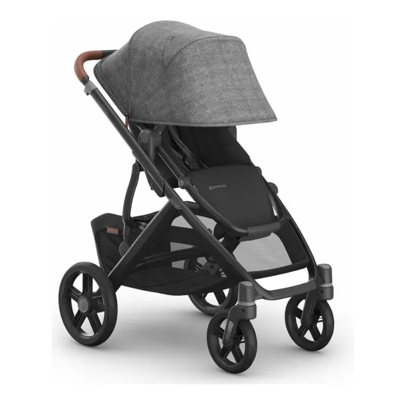 Uppababy - Vista V3 Stroller, Greyson (Charcoal Mélange/Carbon Frame/Saddle Leather) - Image 3