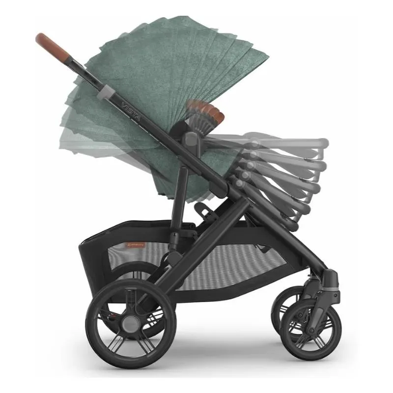 Uppababy - Vista V3 Stroller, Gwen (Green Mélange/Carbon Frame/Saddle Leather) - Image 5