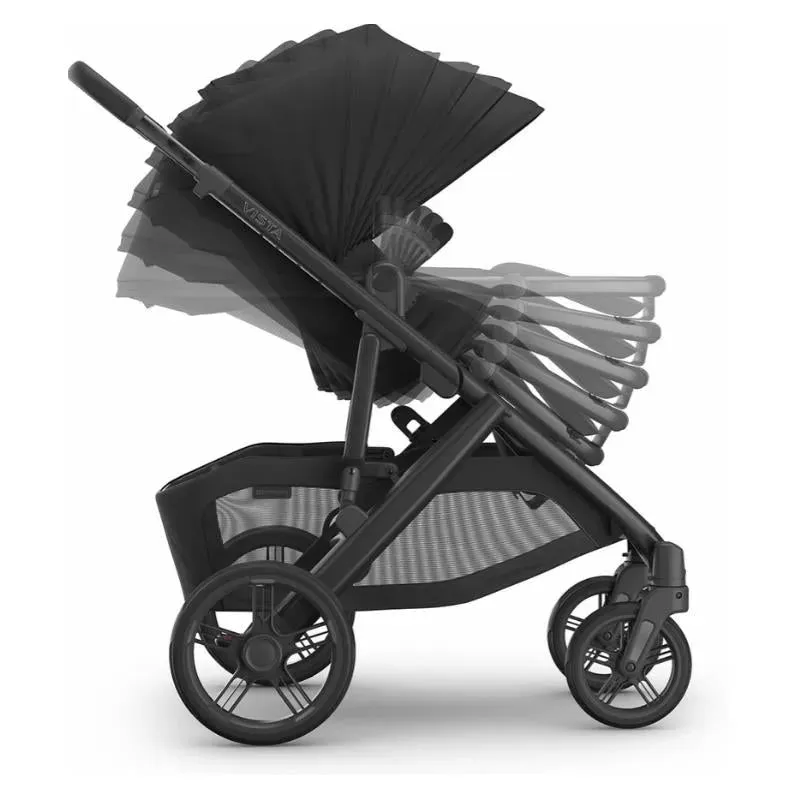 Uppababy - Vista V3 Stroller, Jake (Charcoal/Carbon Frame/Black Leather) - Image 5