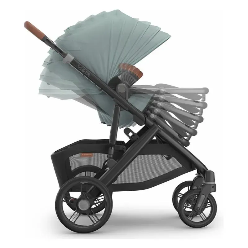 Uppababy - Vista V3 Stroller, Kenzi (Mystic Aqua/Carbon Frame/Saddle Leather) - Image 5