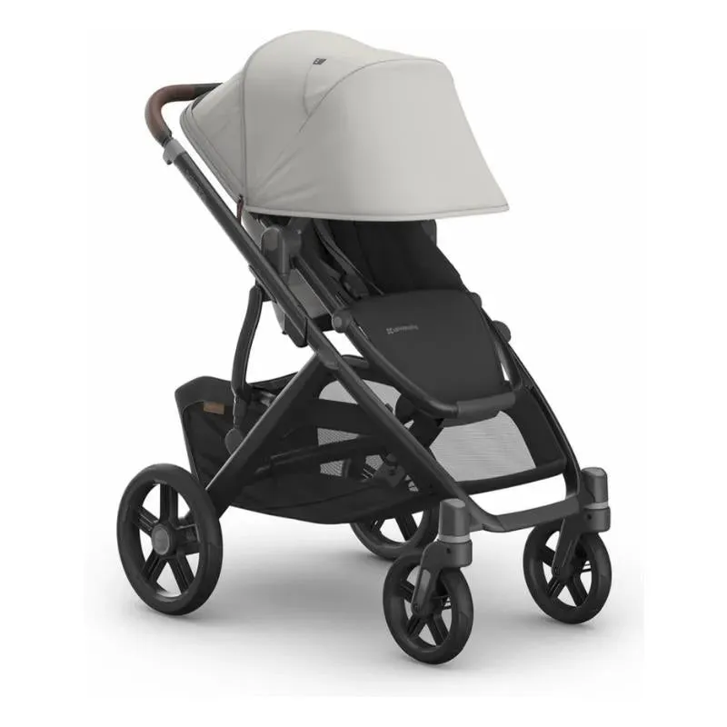 Uppababy - Vista V3 Stroller, Savannah (Pearl Gray Jacquard/Carbon Frame/Chestnut Leather) - Image 3