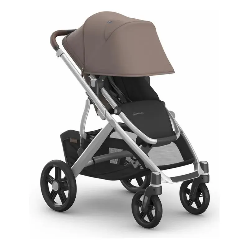 Uppababy - Vista V3 Stroller, Theo (Dark Taupe/Silver Frame/Chestnut Leather) - Image 3
