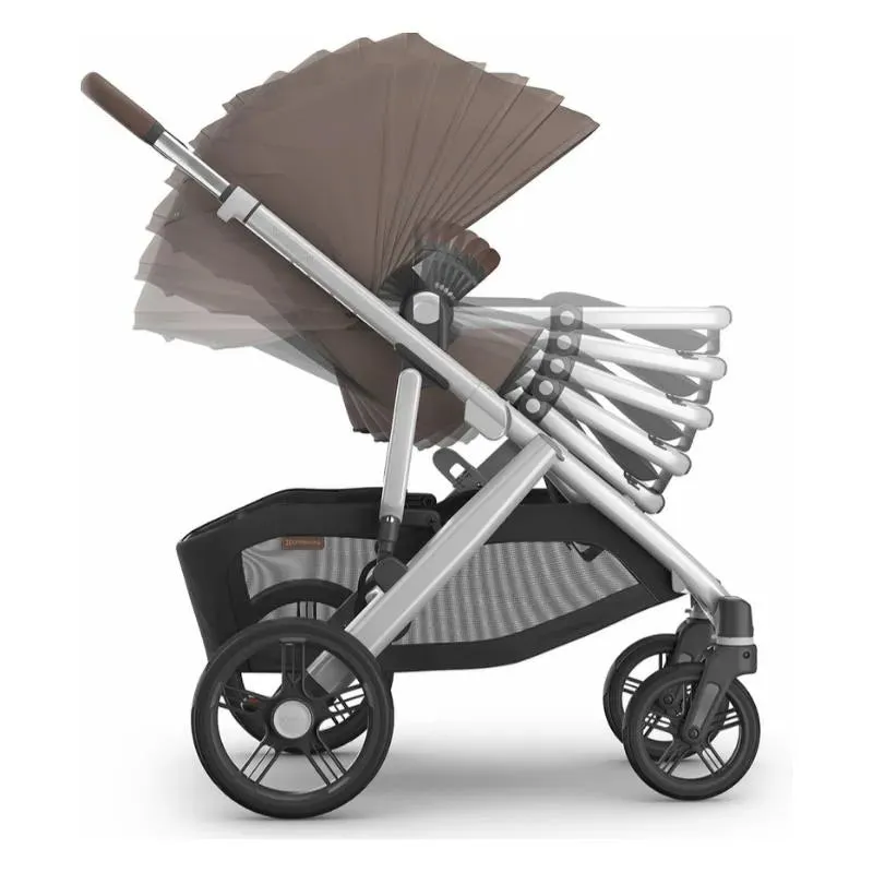 Uppababy - Vista V3 Stroller, Theo (Dark Taupe/Silver Frame/Chestnut Leather) - Image 5