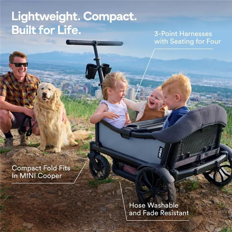 Veer - Cruiser XL (4 Seater) Stroller Wagon, Grey - Image 3