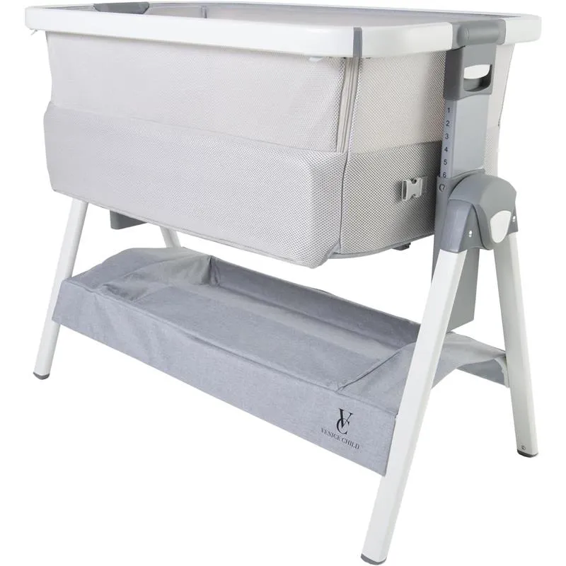 Venice Child - California Dreaming Bedside Crib Bassinet With Travel Case, Gray - Image 4