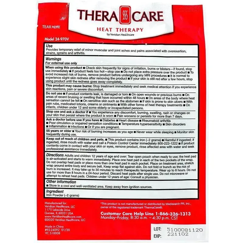Veridian - 2Pk Theracare Heat Wraps, Back/Hips - Image 5