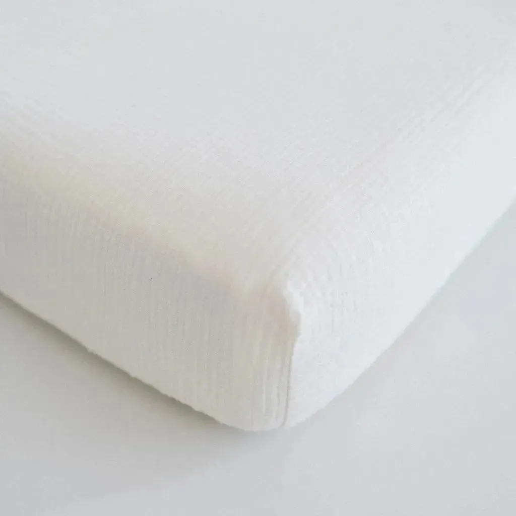 Waterproof Cotton Crib Sheet - Muslin - Image 3