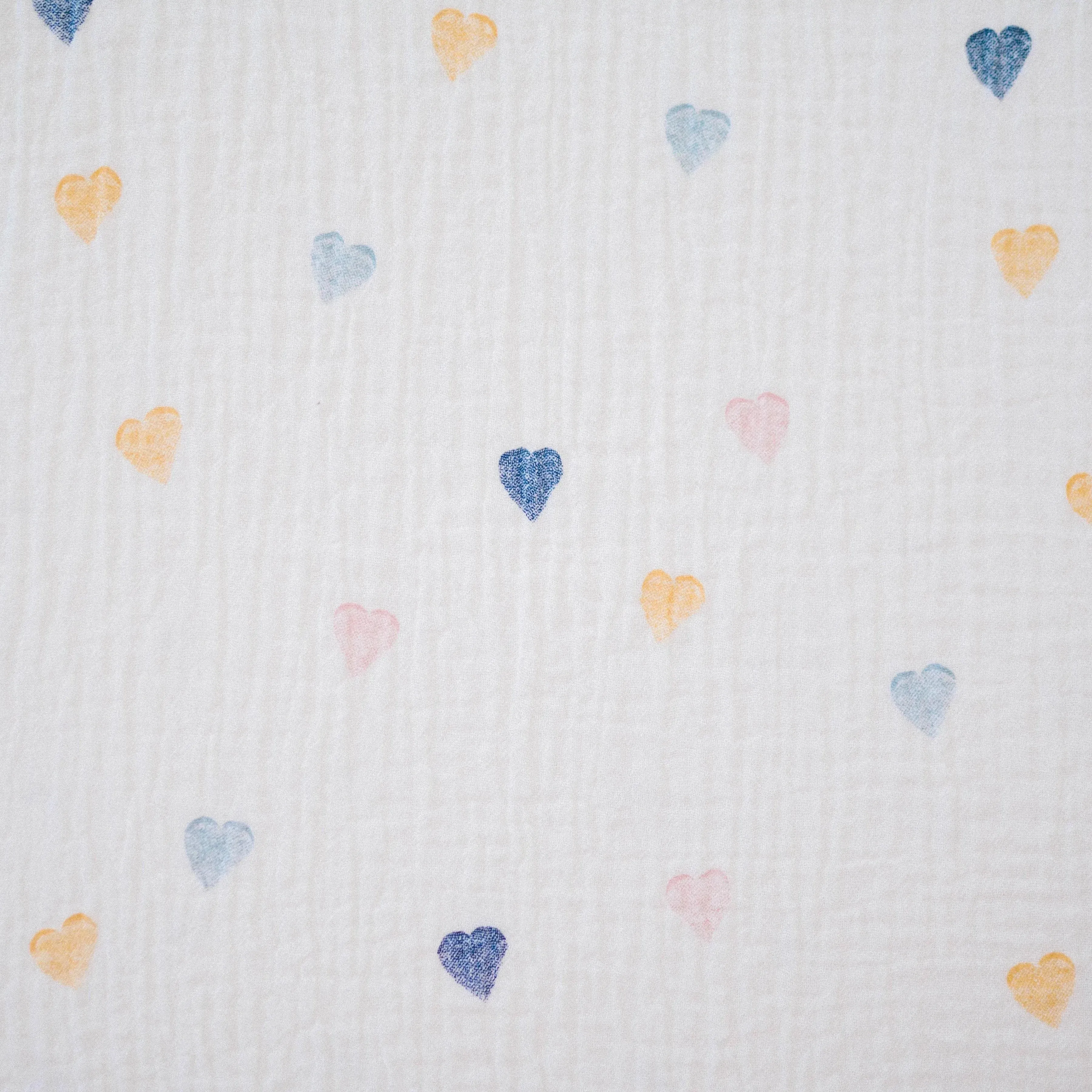 Waterproof Cotton Crib Sheet - Muslin Hearts - Image 4