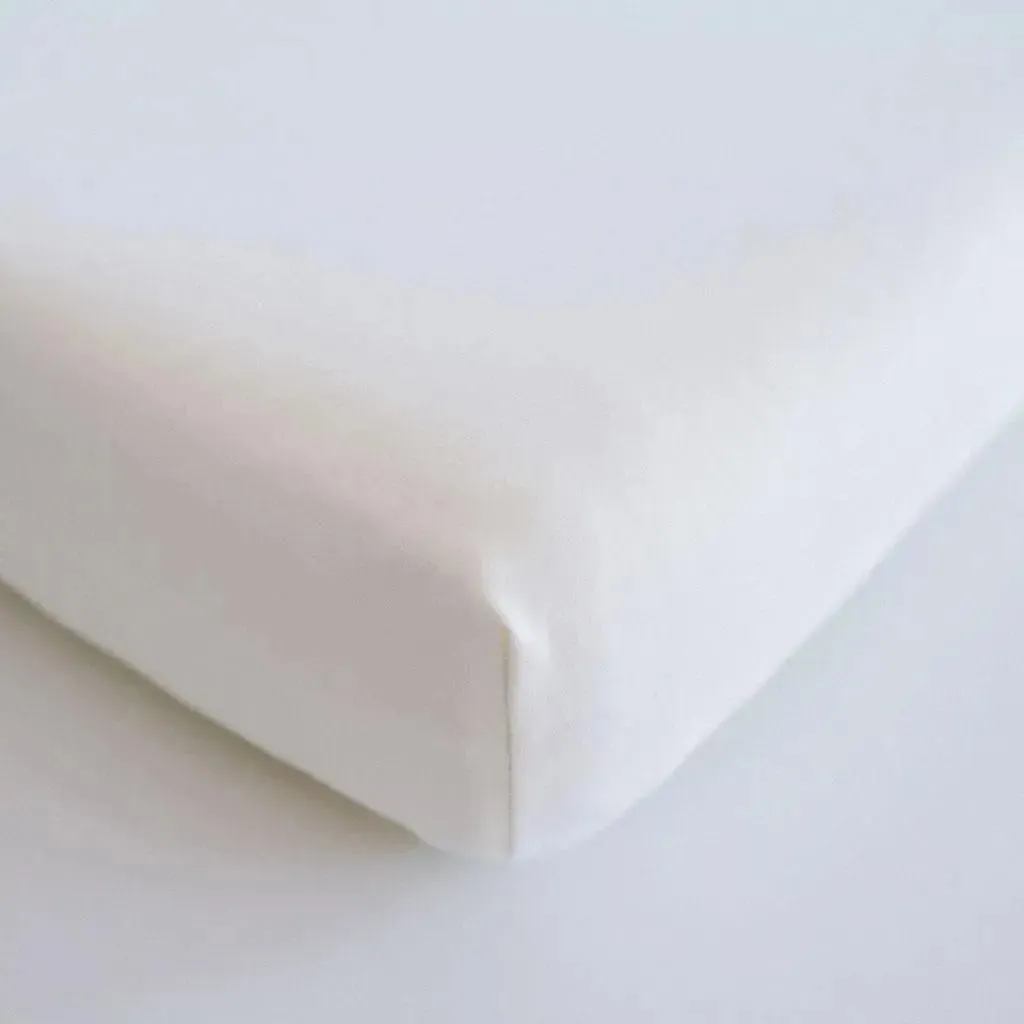Waterproof Cotton Crib Sheet - Pearl - Image 3