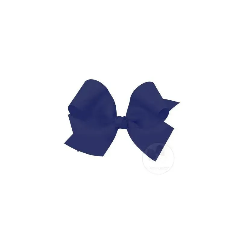 Wee King Classic Grosgrain Hair Bow (Knot Wrap), Navy